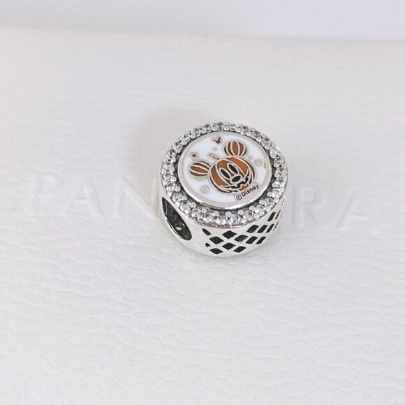 Pandora Disney Parks Mickey Pumpkin Ghost Exclusive Button Charm Halloween 2024 - Picture 7 of 8